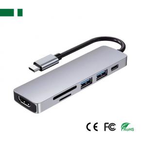 CHM-TC602 USB -C to HDMI+ USB3.0 & 2.0+SD+TF+PD Adapter (6 in 1)