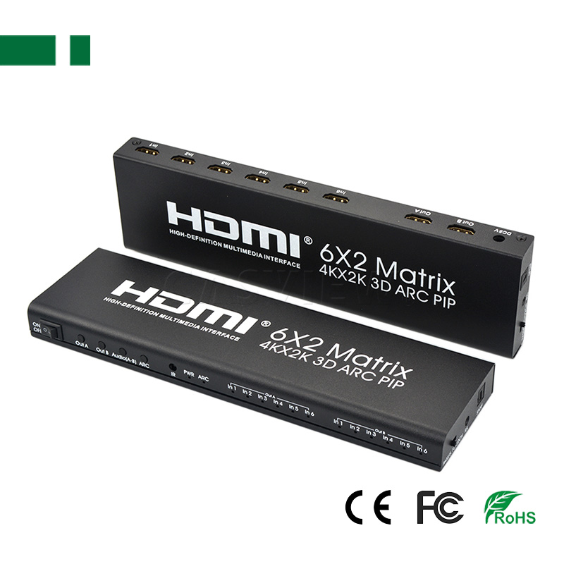 CHM-M1602 6x2 HDMI Matrix Support 4Kx2K@30Hz 3D ARC
