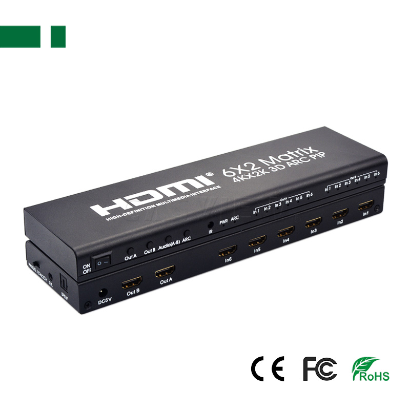 CHM-M1602 6x2 HDMI Matrix Support 4Kx2K@30Hz 3D ARC