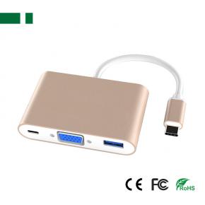 CHM-TC302 1080P@60Hz USB 3.1 Type-C to VGA + USB 3.0 + USB-C Adapter (3 in 1)