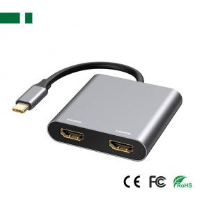 CHM-TC403 4K@60Hz USB 3.1 Type-C to Dual HDMI+ USB 3.0+ PD Adapter (4 in 1)
