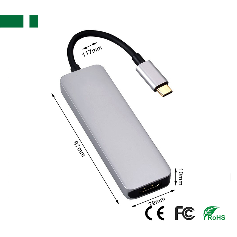 CHM-TC502 4K@30Hz USB 3.1 -C to HDMI+ USB3.0 & 2.0+SD+TF Adapter (5 in 1)
