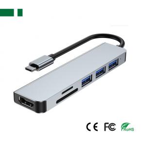 CHM-TC601 USB -C to HDMI+ USB3.0+ 2*USB2.0+SD+TF Adapter (6 in 1)