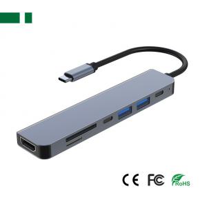 CHM-TC701 USB 3.1 Type-C to HDMI+ USB3.0 & 2.0+USB-C+SD+TF+PD Adapter (7 in 1)
