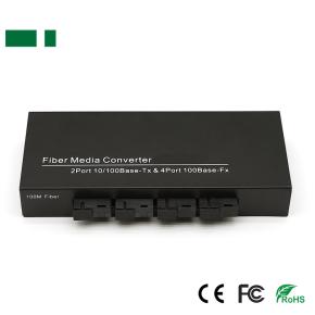 CFS-102-4F2E 100Mbps 4 SC to 2 RJ45 Fiber Optic Transceiver