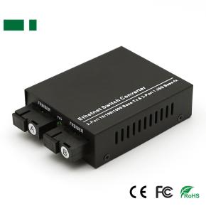 CFS-G102-2F2E Gigabit 2 SC to 2 RJ45 Fiber Optic Transceiver