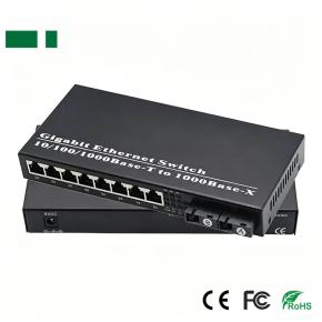 CFS-G102-2F8E Gigabit 2 SC to 8 RJ45 Fiber Optic Transceiver