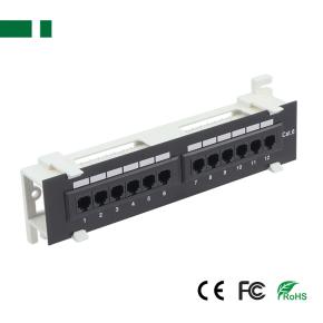 CPP24B-6-12 0.5U 12-Port Cat6 Patch Panel with Base Bracket