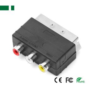 CVA-3038 21Pin Scart Male Plug to 3RCA Phono Female