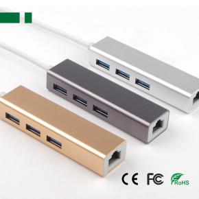 CUH-GU302 3 Port USB 3.0 & Ethernet Hub Adapter