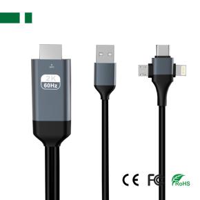 CVA-3034B 3-in-1 Lightning/ Type C/ Micro To HDMI Cable