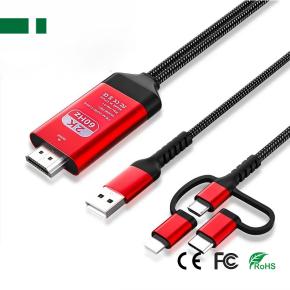CVA-3035B 3-in-1 Lightning/ Type C/ Micro To HDMI Cable