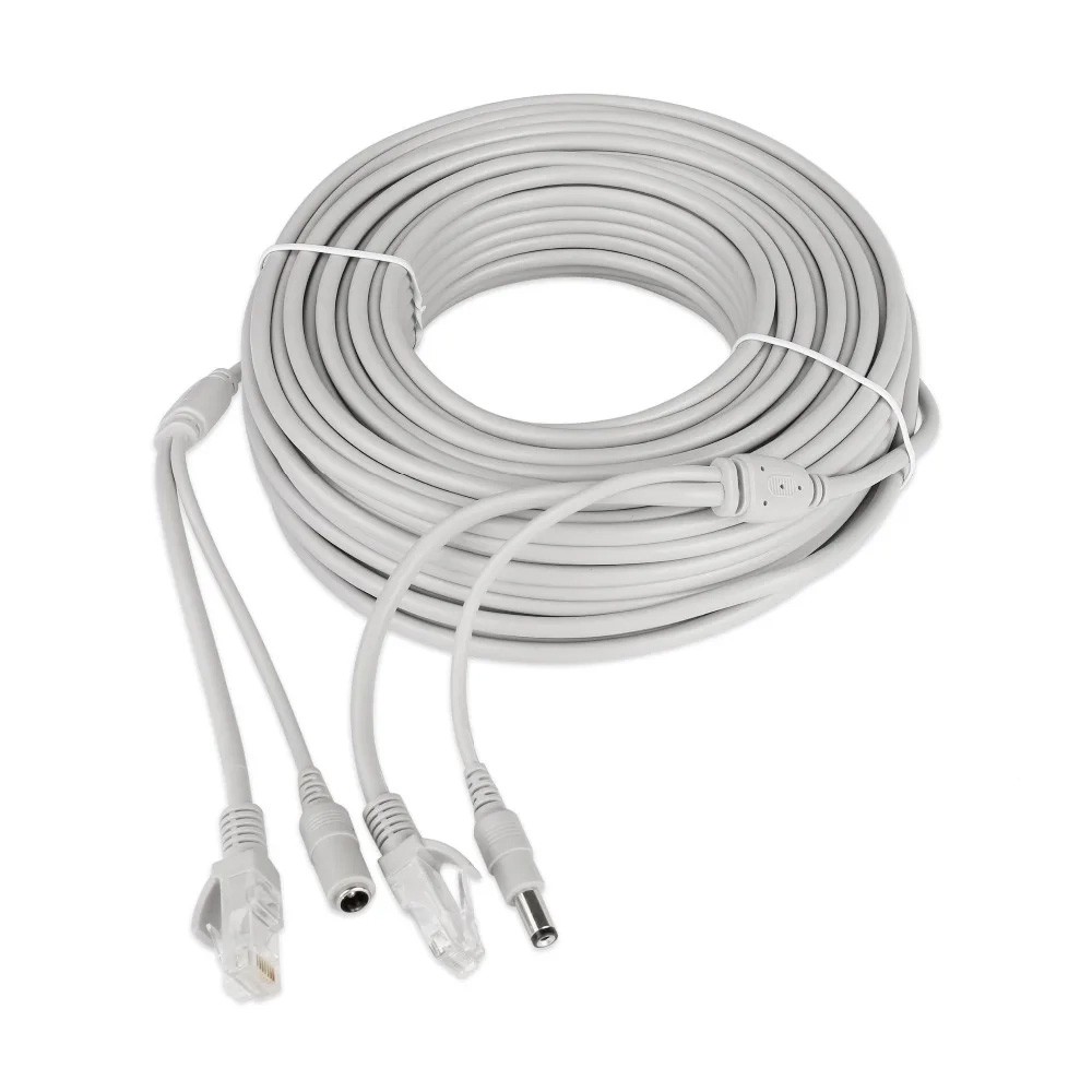 4 cores network+power 2 in 1 extension cable for IP Cameras and NVR System